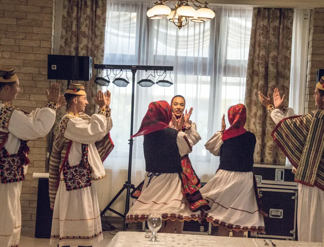Dancers in folk costumes